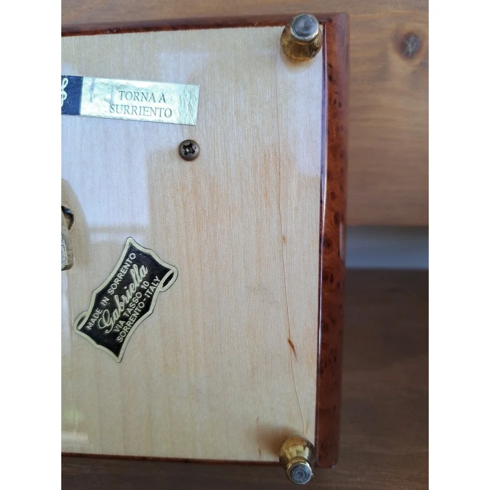 Vintage Gabriella Sorrento Italy Inlaid Wood‎ Music Box Jewelry Case Handcrafted